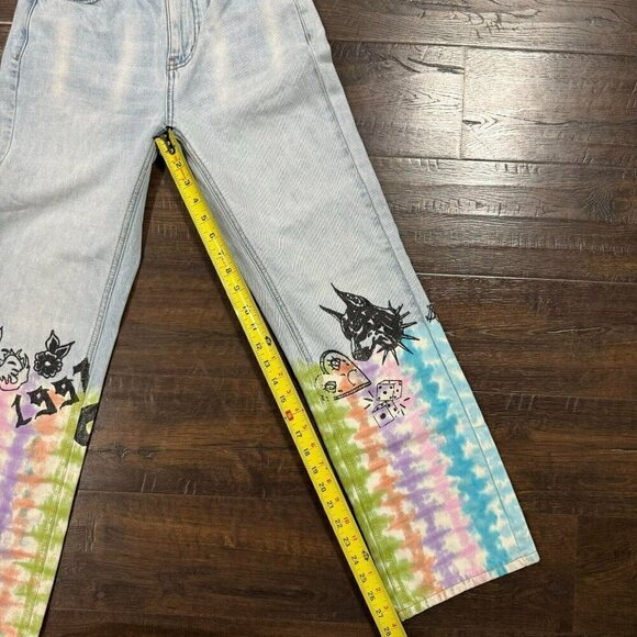 BDG x Isabel Urban Outfitters Cowboy Denim Jeans 5 Tie Dye Blue Size 24 - Picture 14 of 14